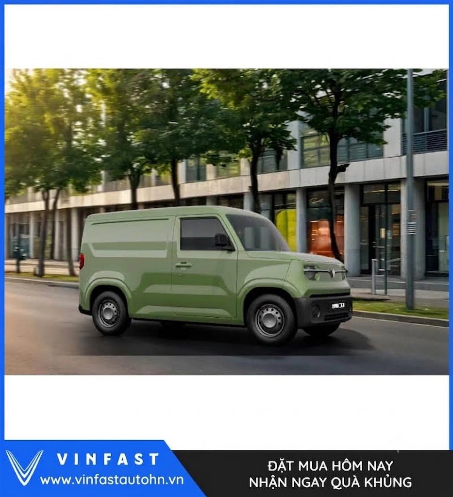 VinFast EC Van màu xanh rêu - Ảnh 4