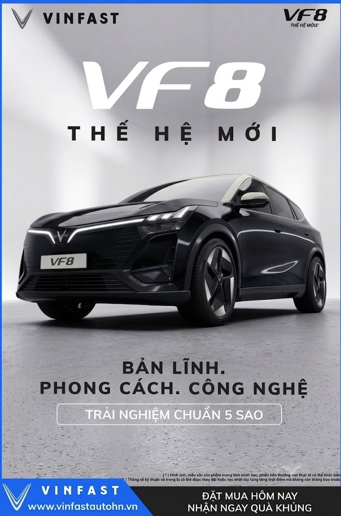 VinFast VF8 2026 Màu Đen Nóc Xám - Ảnh 1