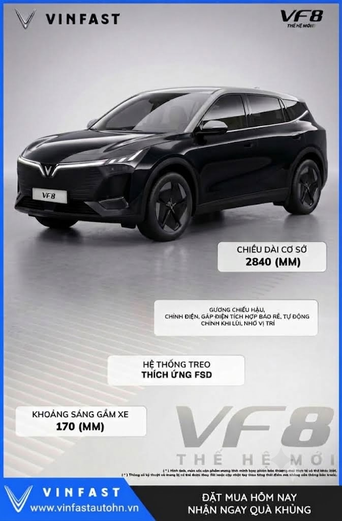 VinFast VF8 2026 Màu Đen Nóc Xám - Ảnh 16